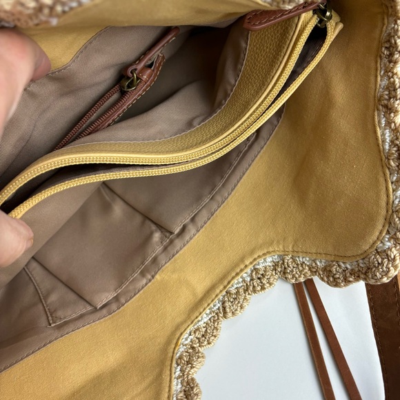 The SAK “Sierra” shoulder bag-Buttercup Espadrille leather w/crochet trim - Picture 16 of 16